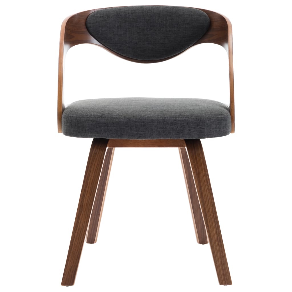 VidaXL Eetkamerstoelen 4 st gebogen hout en stof donkergrijs