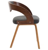 VidaXL Eetkamerstoelen 4 st gebogen hout en stof donkergrijs