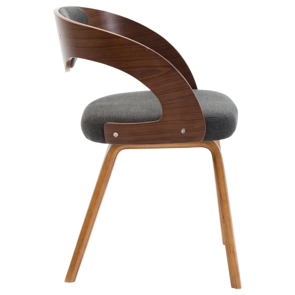VidaXL Eetkamerstoelen 4 st gebogen hout en stof donkergrijs