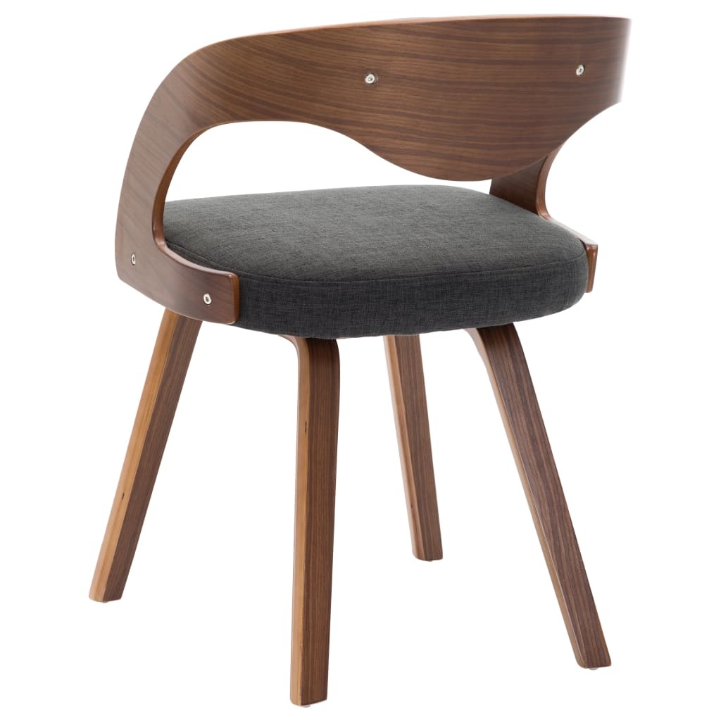 VidaXL Eetkamerstoelen 4 st gebogen hout en stof donkergrijs
