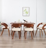 vidaXL Eetkamerstoelen 6 st gebogen hout en kunstleer crème