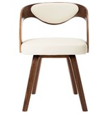 vidaXL Eetkamerstoelen 6 st gebogen hout en kunstleer crème