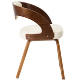 VidaXL Eetkamerstoelen 4 st gebogen hout en kunstleer crème