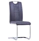 VidaXL Eetkamerstoelen 6 st kunstsuède grijs
