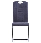 VidaXL Eetkamerstoelen 6 st kunstsuède grijs