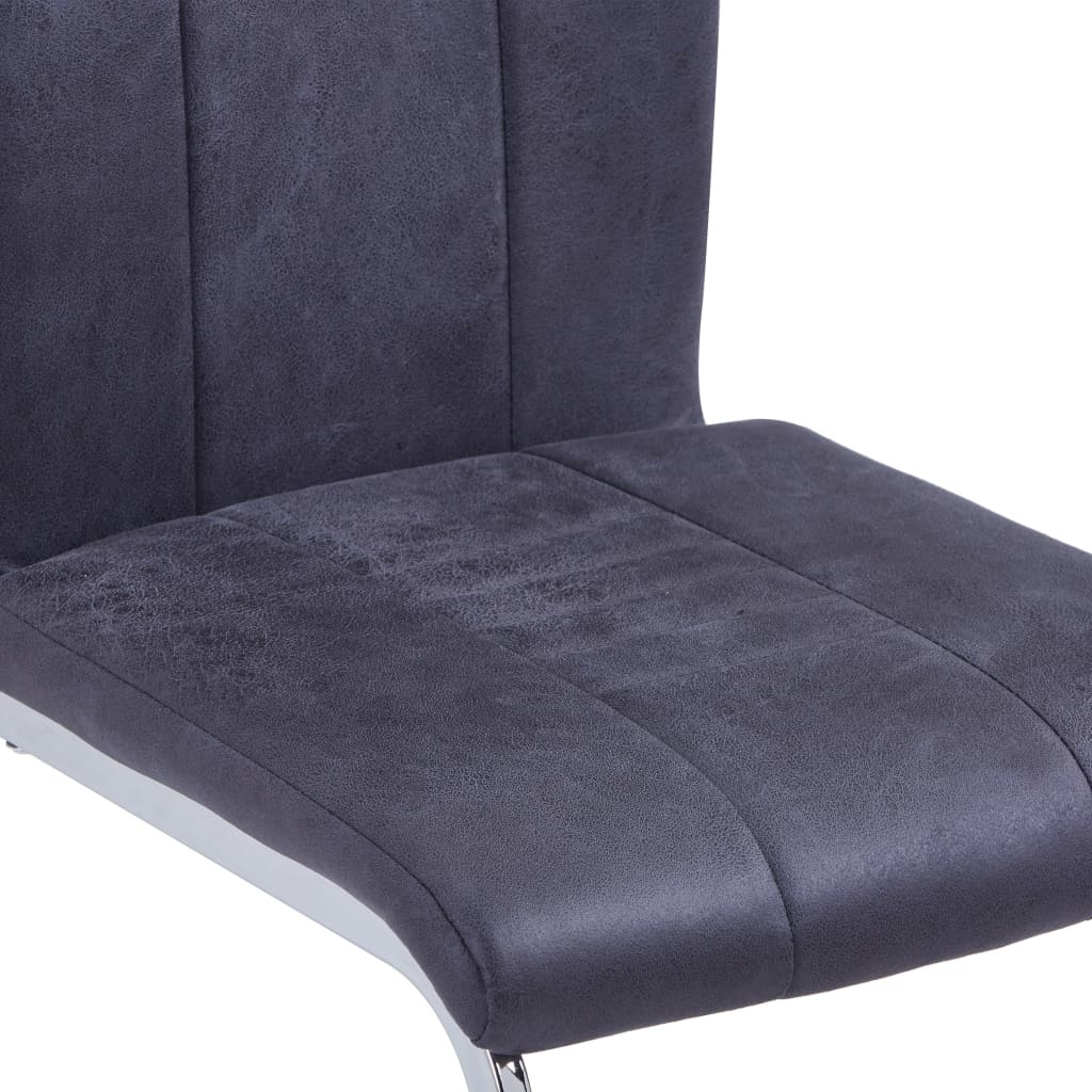 VidaXL Eetkamerstoelen 6 st kunstsuède grijs