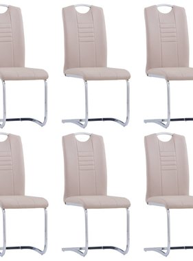 VidaXL Eetkamerstoelen 6 st kunstleer cappuccino