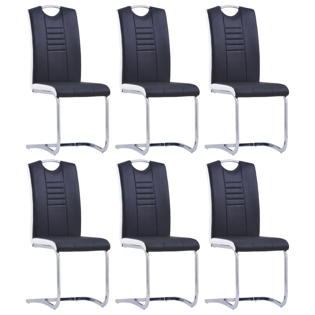 VidaXL Eetkamerstoelen 6 st kunstleer zwart