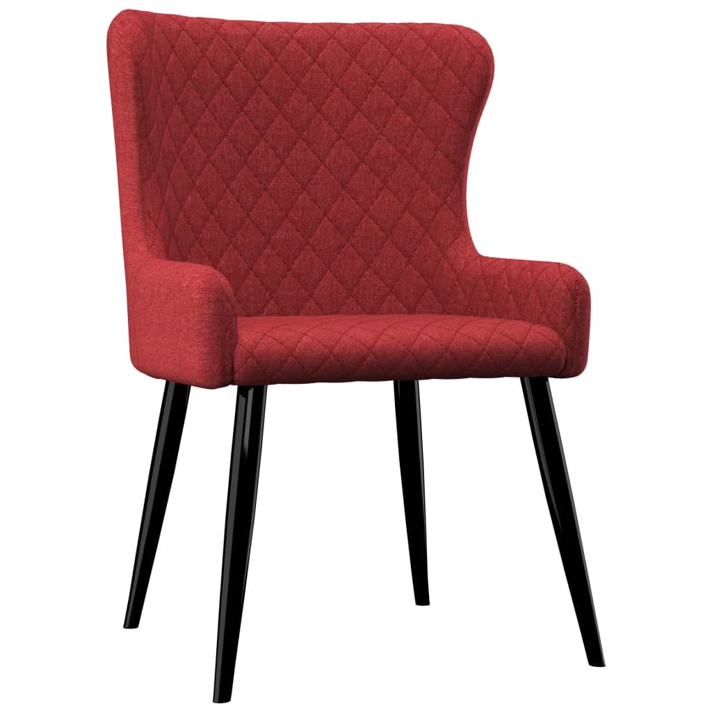 vidaXL Eetkamerstoelen 6 st stof bordeauxrood