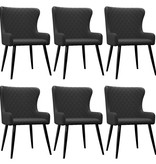 VidaXL Eetkamerstoelen 6 st stof zwart