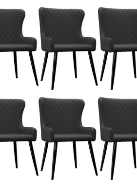 VidaXL Eetkamerstoelen 6 st stof zwart