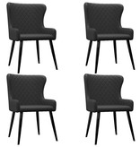 VidaXL Eetkamerstoelen 4 st stof zwart
