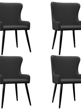 VidaXL Eetkamerstoelen 4 st stof zwart