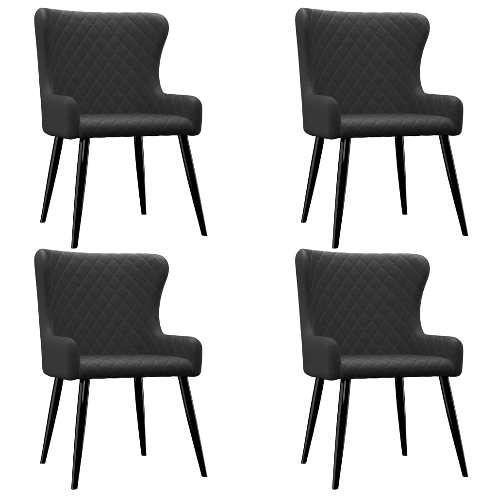 VidaXL Eetkamerstoelen 4 st stof zwart