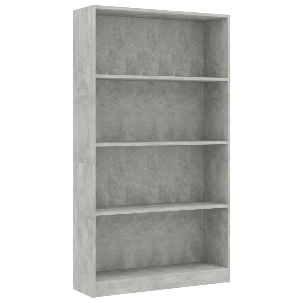 vidaXL Boekenkast met 4 schappen 80x24x142 cm spaanplaat betongrijs