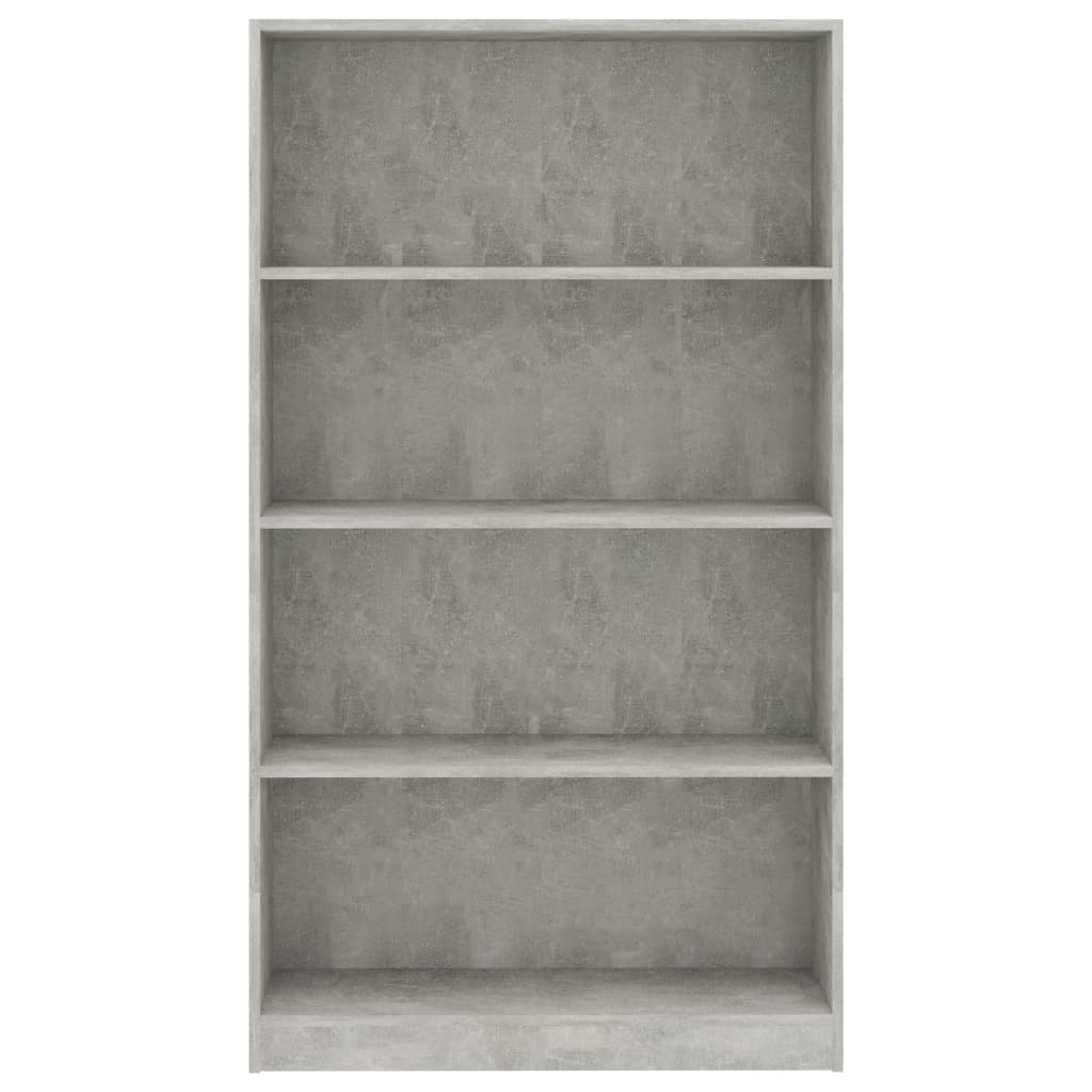 vidaXL Boekenkast met 4 schappen 80x24x142 cm spaanplaat betongrijs