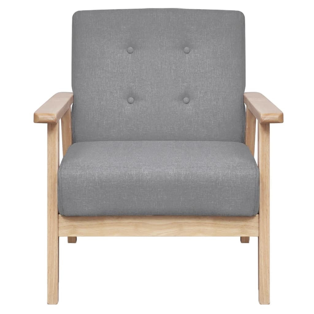 VidaXL Bankstel stof lichtgrijs 2 -delig