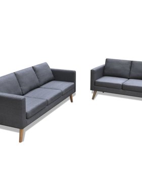 VidaXL Bankstel stof donkergrijs