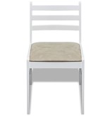 VidaXL Eetkamerstoelen 6 st massief hout en fluweel wit