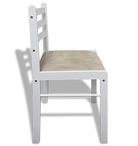 VidaXL Eetkamerstoelen 6 st massief hout en fluweel wit
