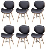 VidaXL Eetkamerstoelen 6 st gebogen hout en kunstleer