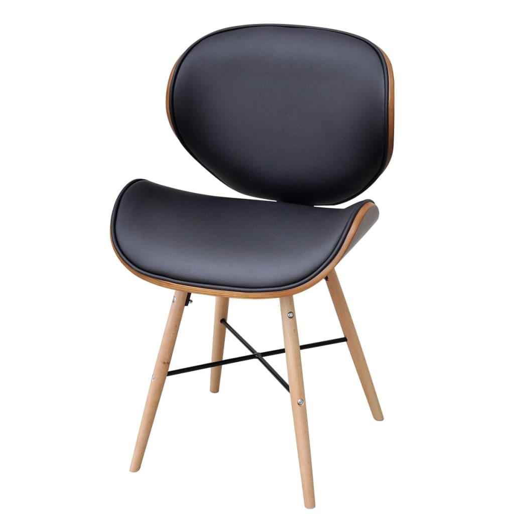 VidaXL Eetkamerstoelen 6 st gebogen hout en kunstleer