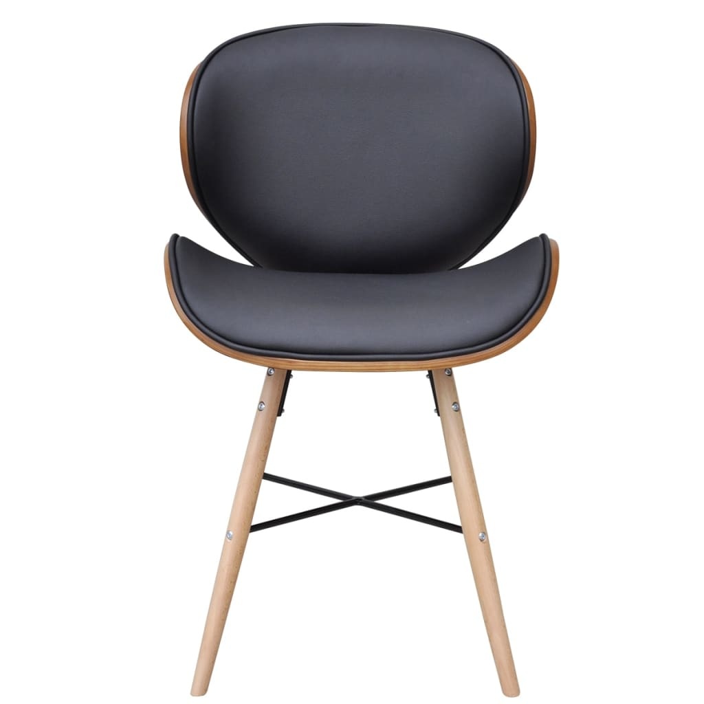 VidaXL Eetkamerstoelen 6 st gebogen hout en kunstleer