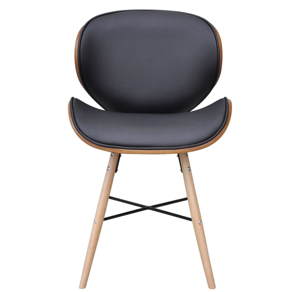 vidaXL Eetkamerstoelen 6 st gebogen hout en kunstleer