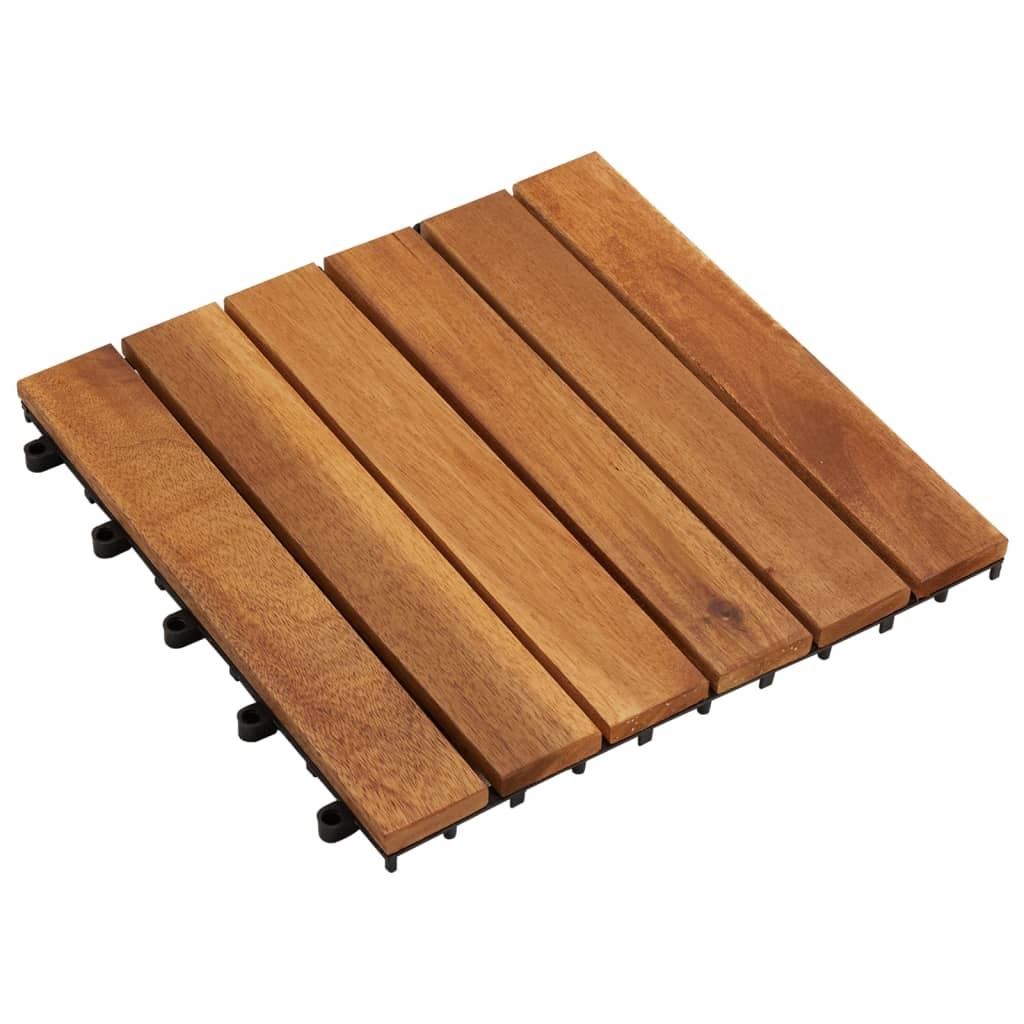 VidaXL Terrastegels verticaal patroon 30 x 30 cm Acacia set van 20