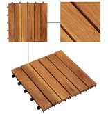vidaXL Terrastegels verticaal patroon 30 x 30 cm Acacia set van 20