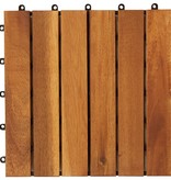 vidaXL Terrastegels verticaal patroon 30 x 30 cm Acacia set van 20