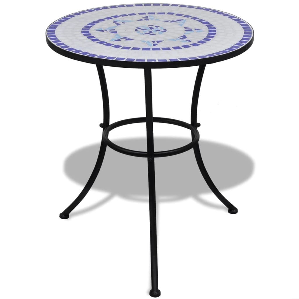 VidaXL 3-delige Bistroset keramische tegel blauw en wit