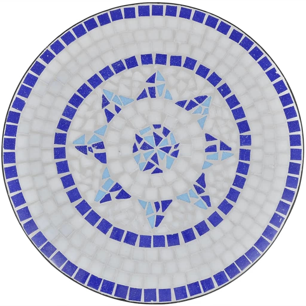 VidaXL 3-delige Bistroset keramische tegel blauw en wit