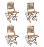 VidaXL Stoel bamboe inklapbaar 4 stuks