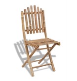 VidaXL Stoel bamboe inklapbaar 4 stuks