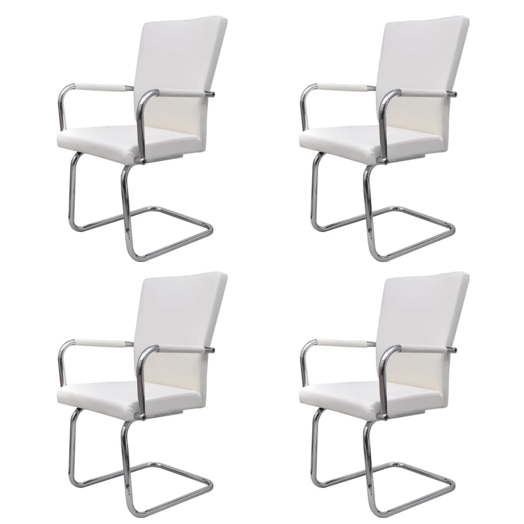 VidaXL Eetkamerstoelen modern design kunstleer wit 4 st