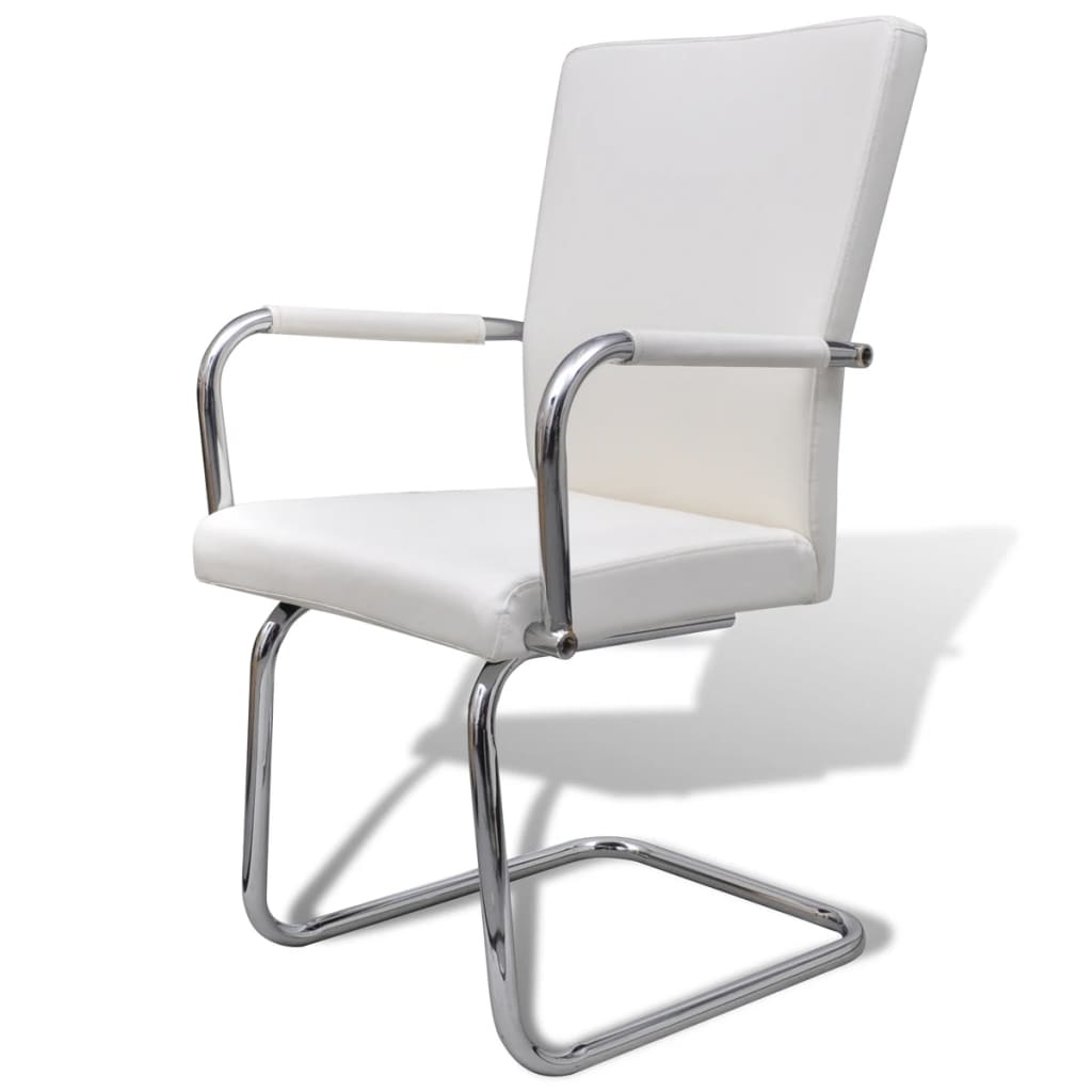 VidaXL Eetkamerstoelen modern design kunstleer wit 4 st