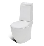 vidaXL Staand toilet en bidet set (wit)