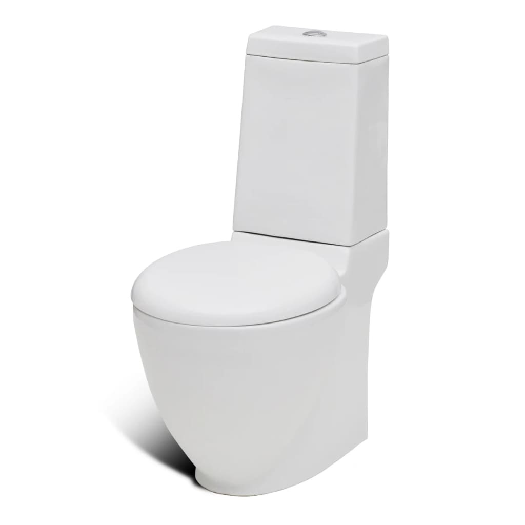 VidaXL Staand toilet en bidet set (wit)