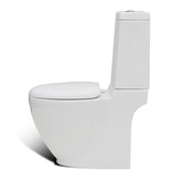 vidaXL Staand toilet en bidet set (wit)