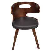 VidaXL Eetkamerstoelen 4 st gebogen hout en kunstleer bruin