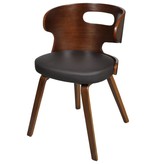 VidaXL Eetkamerstoelen 4 st gebogen hout en kunstleer bruin