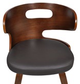 VidaXL Eetkamerstoelen 4 st gebogen hout en kunstleer bruin