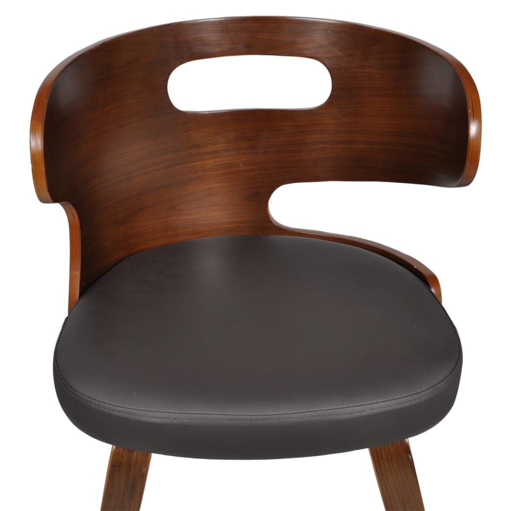 VidaXL Eetkamerstoelen 4 st gebogen hout en kunstleer bruin