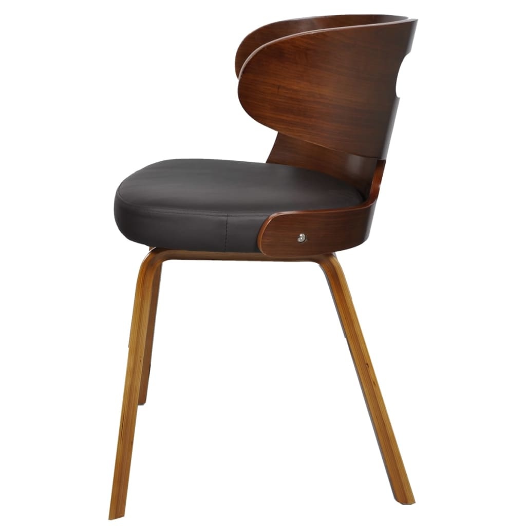 VidaXL Eetkamerstoelen 4 st gebogen hout en kunstleer bruin