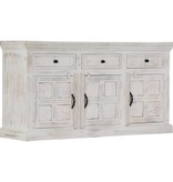 vidaXL Dressoir 140x40x74 cm massief mangohout wit