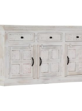 VidaXL Dressoir 140x40x74 cm massief mangohout wit