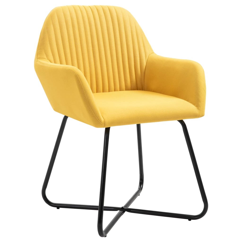 VidaXL Eetkamerstoelen 2 st stof geel