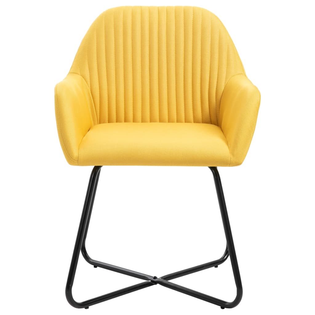 VidaXL Eetkamerstoelen 2 st stof geel