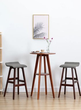 VidaXL Barstoelen 2 st stof donkergrijs